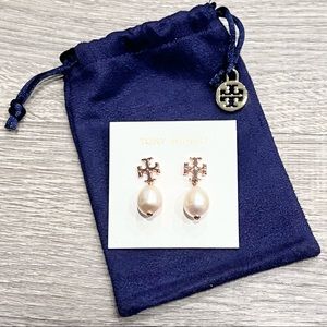 Tory Burch Kira Pearl Drop Earring in Rose Gold